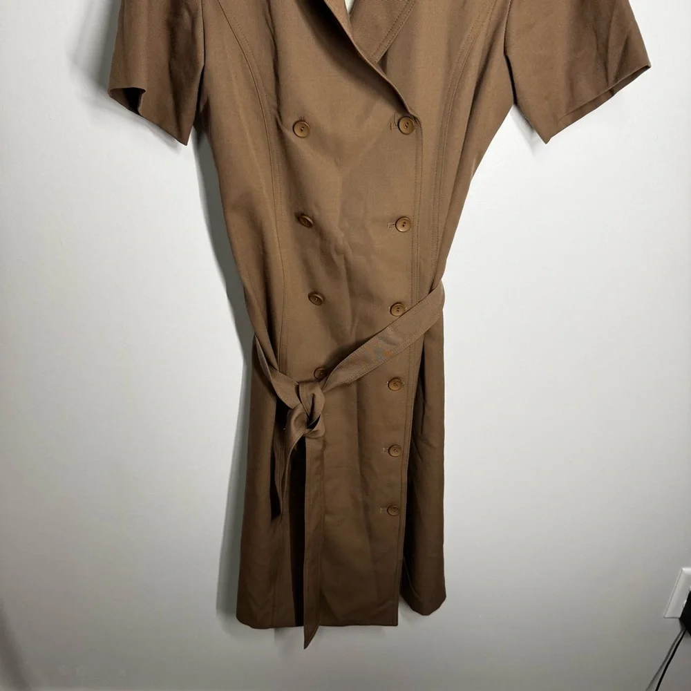 Pendleton Coat Dress Wool Double‎ Breasted Lined Size 8 brown